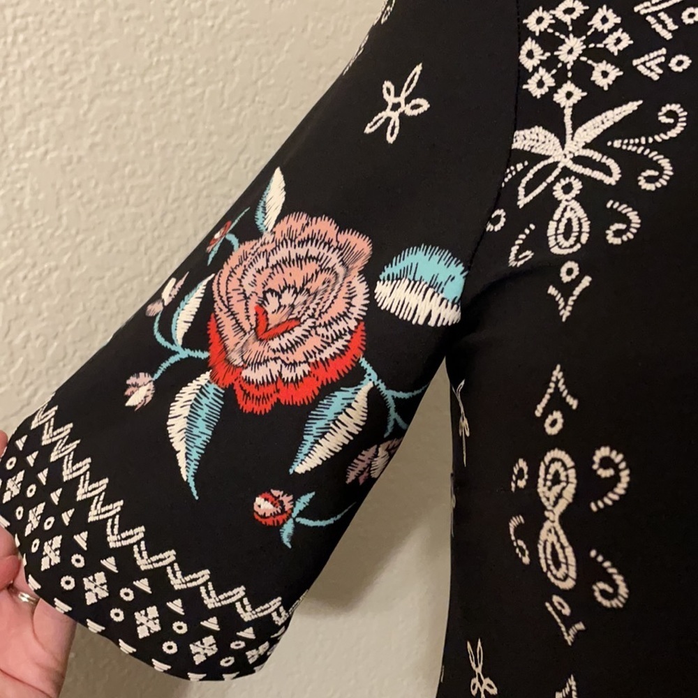 R&K Women’s Patterned Shift Dress-Black-Size 18 - Picture 2 of 5